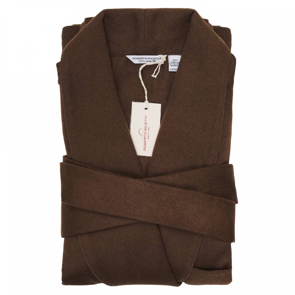 Roberto Ricetti VESTAGLIA UOMO LUNGA - CASHMERE MARRONE Qualità Garantita