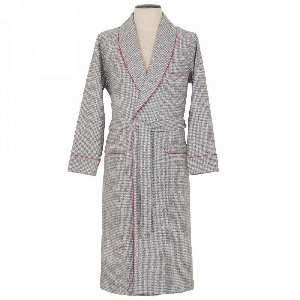 Roberto Ricetti VESTAGLIA UOMO LUNGA - CASHMERE GRIGIO PROFILO MAGENTA Negozi Online