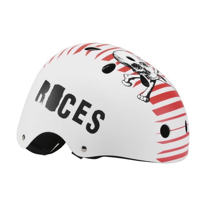 Roces CE SKULL 800 AGGRESSIVE HELMET mat white red In Saldo