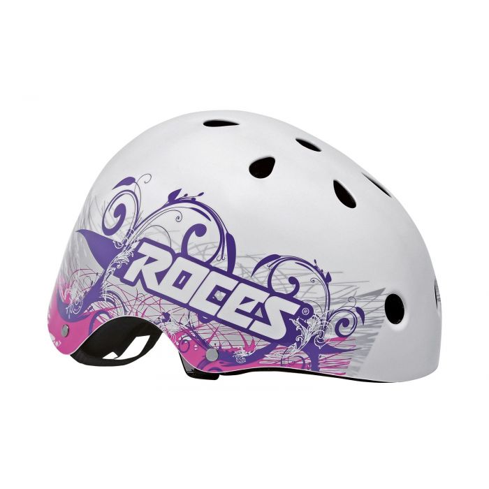 Roces TATTOO AGGRESSIVE HELMET mat white violet Nuova