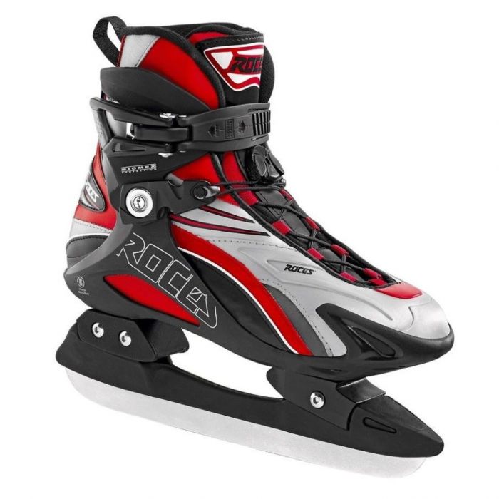 Roces Pattino da ghiaccio-mod. T ICE 3 Nero-Rosso Argento