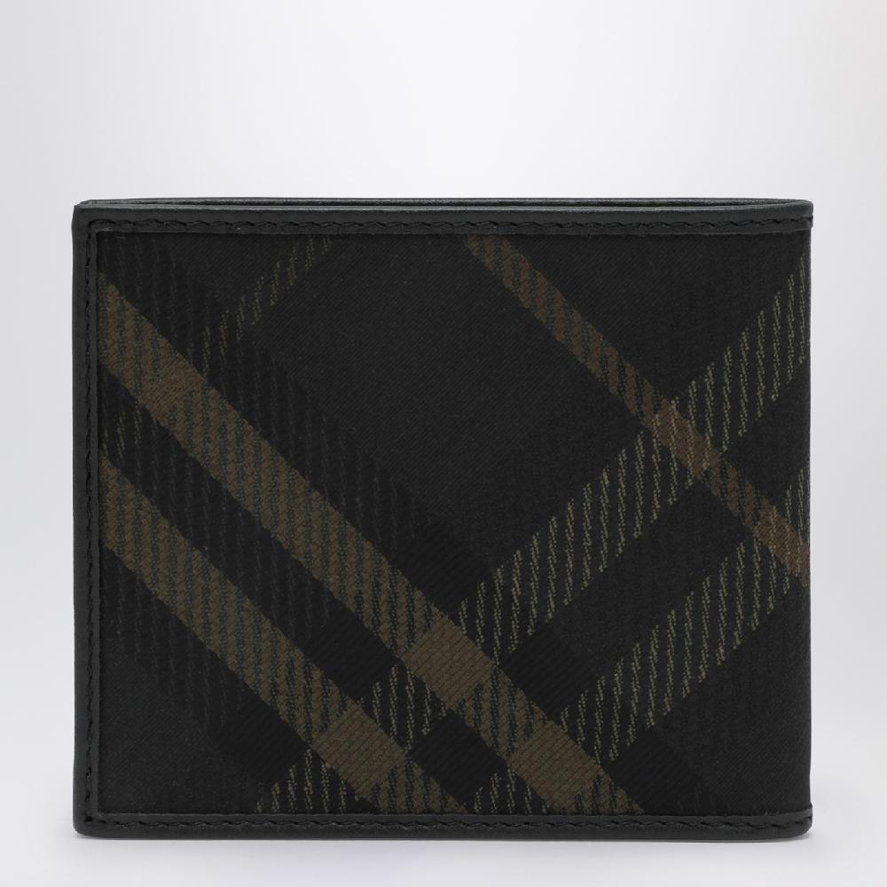 Burberry Portafoglio bi-fold nero con motivo Check Vendite Flash