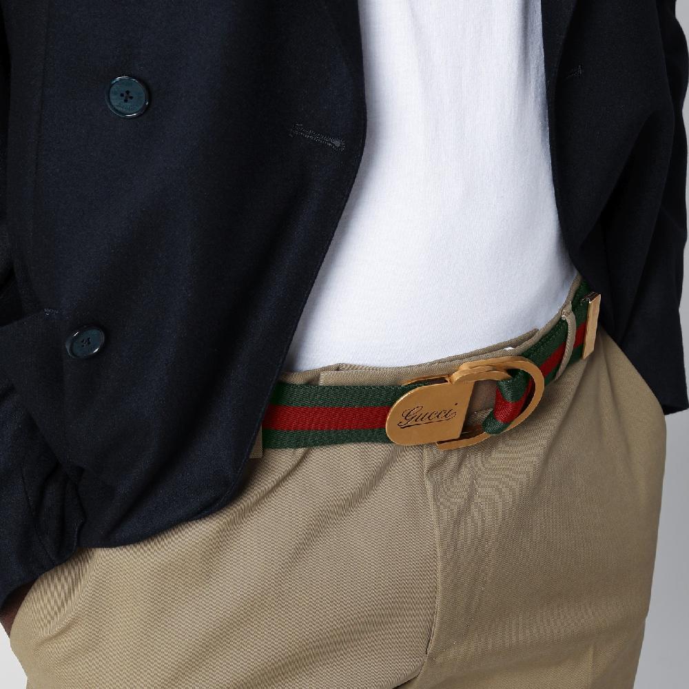 GUCCI Cintura con motivo Web e fibbia con logo In Saldo