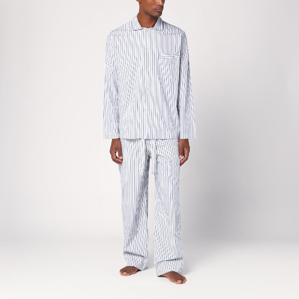 Tekla Camicia pigiama bianca a righe Black Friday
