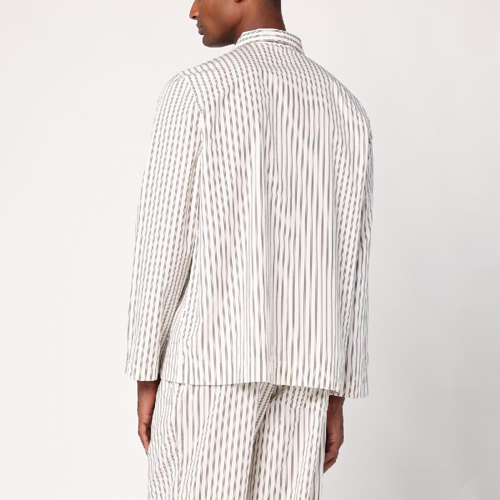 Tekla Camicia pigiama beige a righe Offerta natalizia