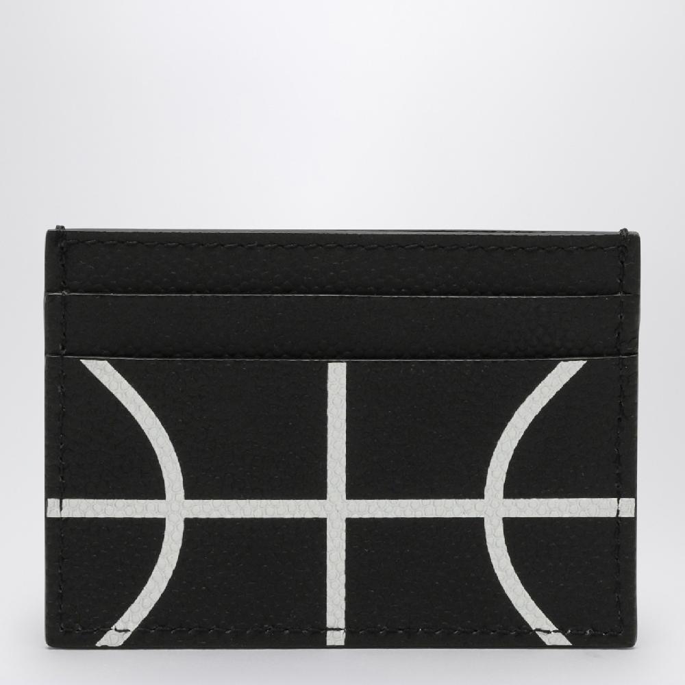 Off-Whiteu2122 Portacarte basket nero in pelle Offerta Giorno del Papà