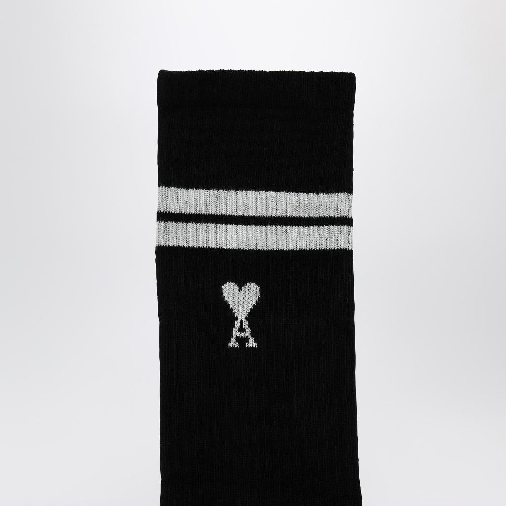 Ami Paris Calza nera/bianca in misto cotone con logo Offerta Anniversario