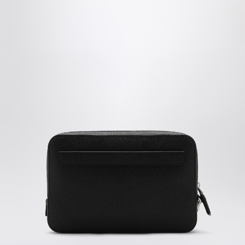 Prada Pouch nera in pelle Saffiano Online Outlet