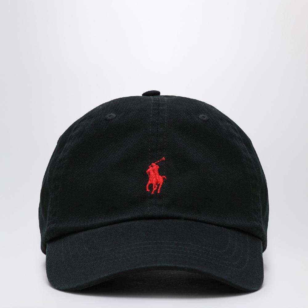 Polo Ralph Lauren Cappello nero in cotone con logo Grandi sconti