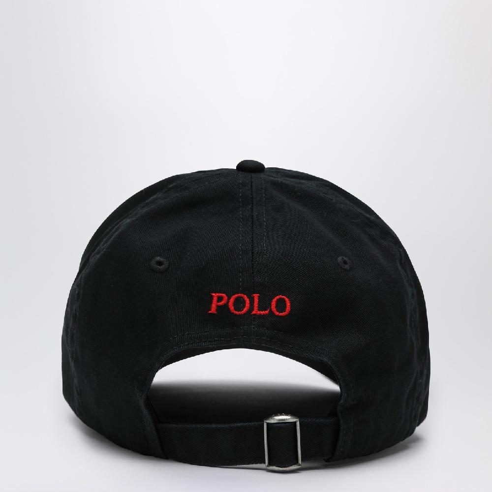 Polo Ralph Lauren Cappello nero in cotone con logo Grandi sconti
