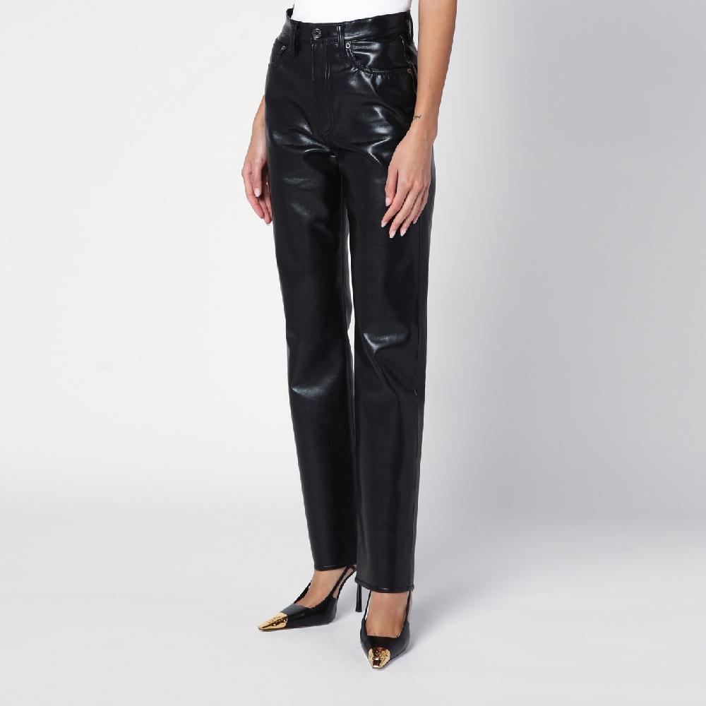 AGOLDE Pantalone nero in eco pelle Prezzo basso
