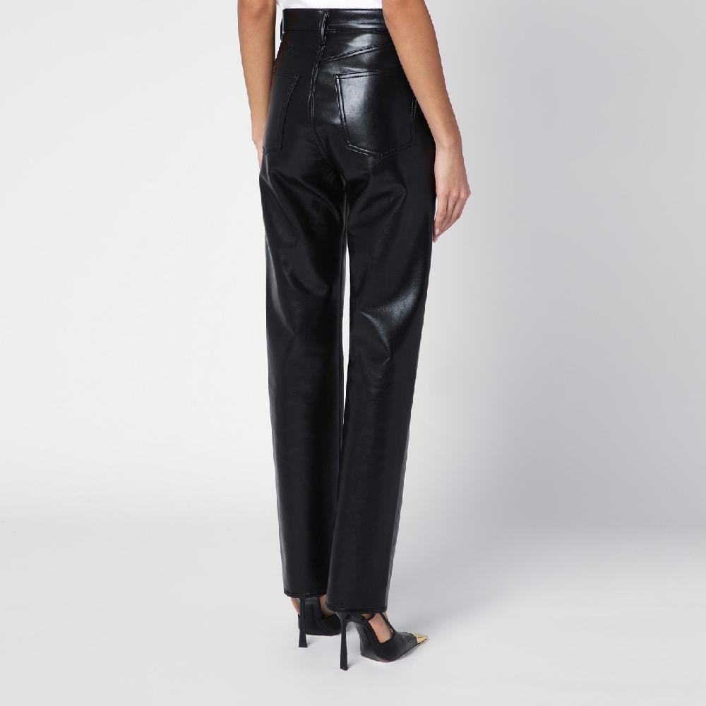 AGOLDE Pantalone nero in eco pelle Prezzo basso