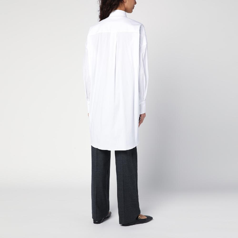 Brunello Cucinelli Camicia lunga bianca con Shiny Pocket Detail ACQUISTA ORA