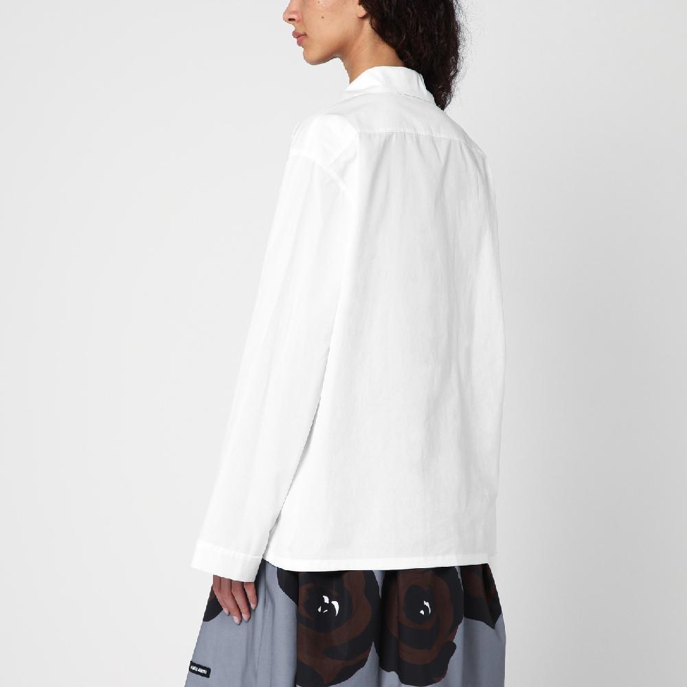 Miu Miu Camicia bianca in popeline con tasche Ultimi due giorni
