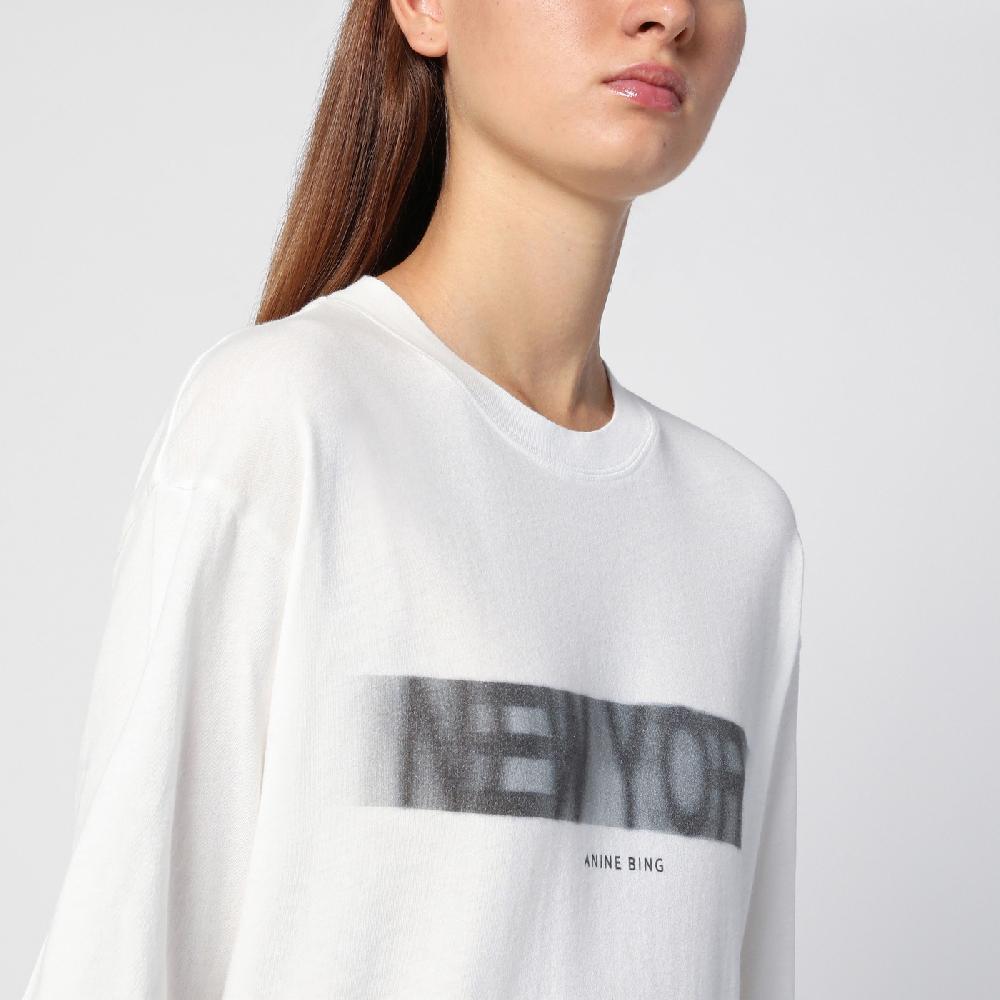 ANINE BING T-shirt over New York avorio Fino al 65% di sconto
