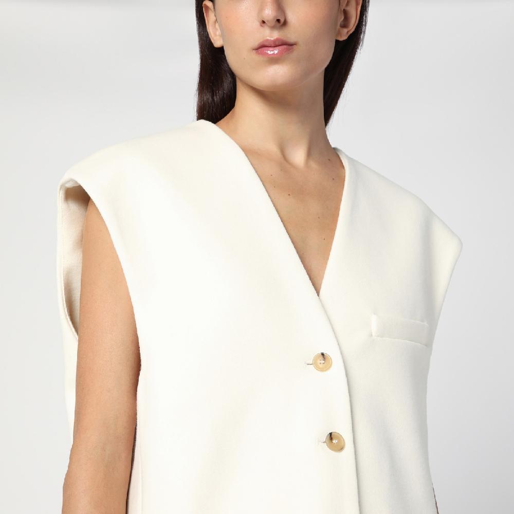 Margaux Lu00f6nnberg Gilet Wallis bianco in lana Offerta speciale della fabbrica