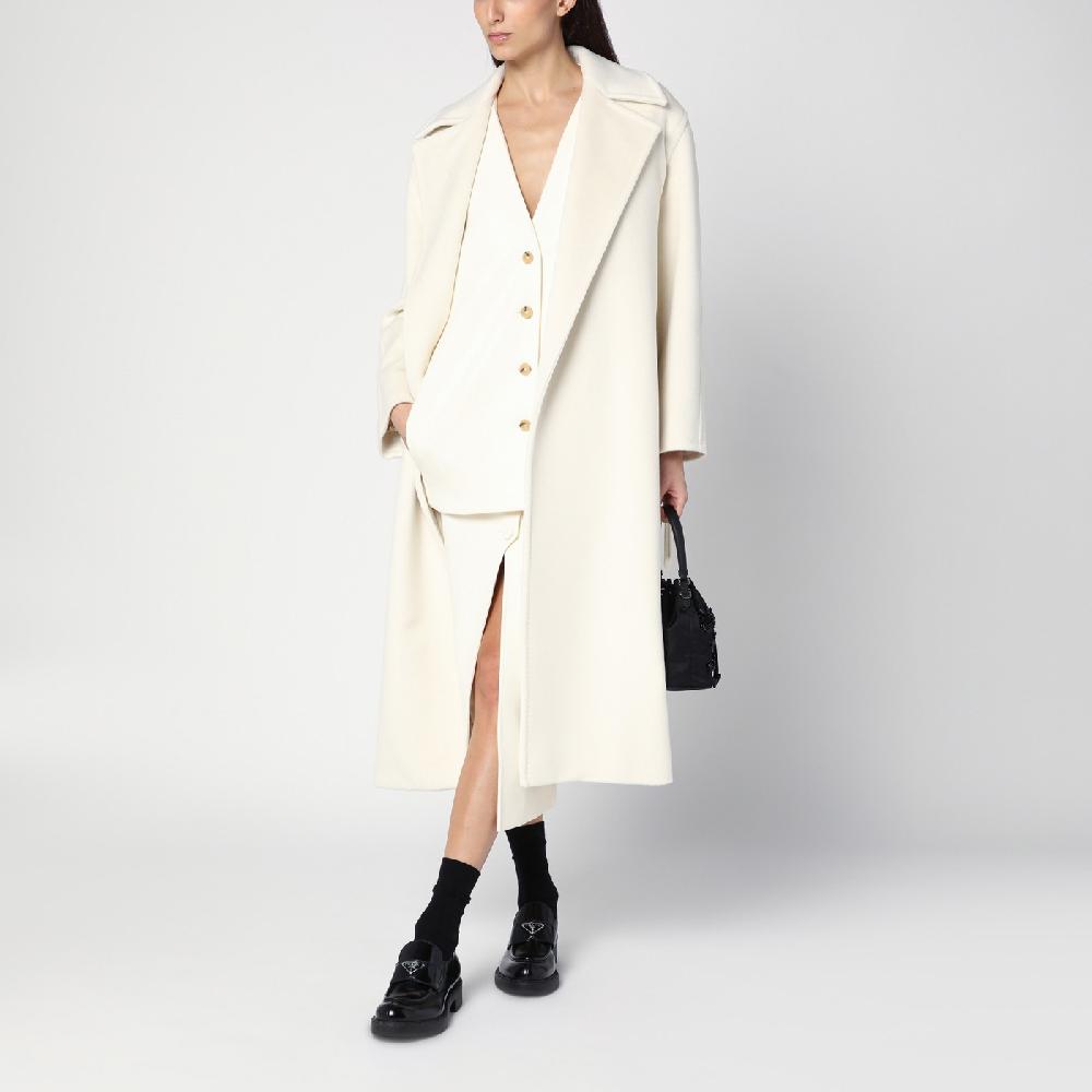 Max Mara Cappotto vestaglia bianco in misto cashmere Fino al 55% di sconto