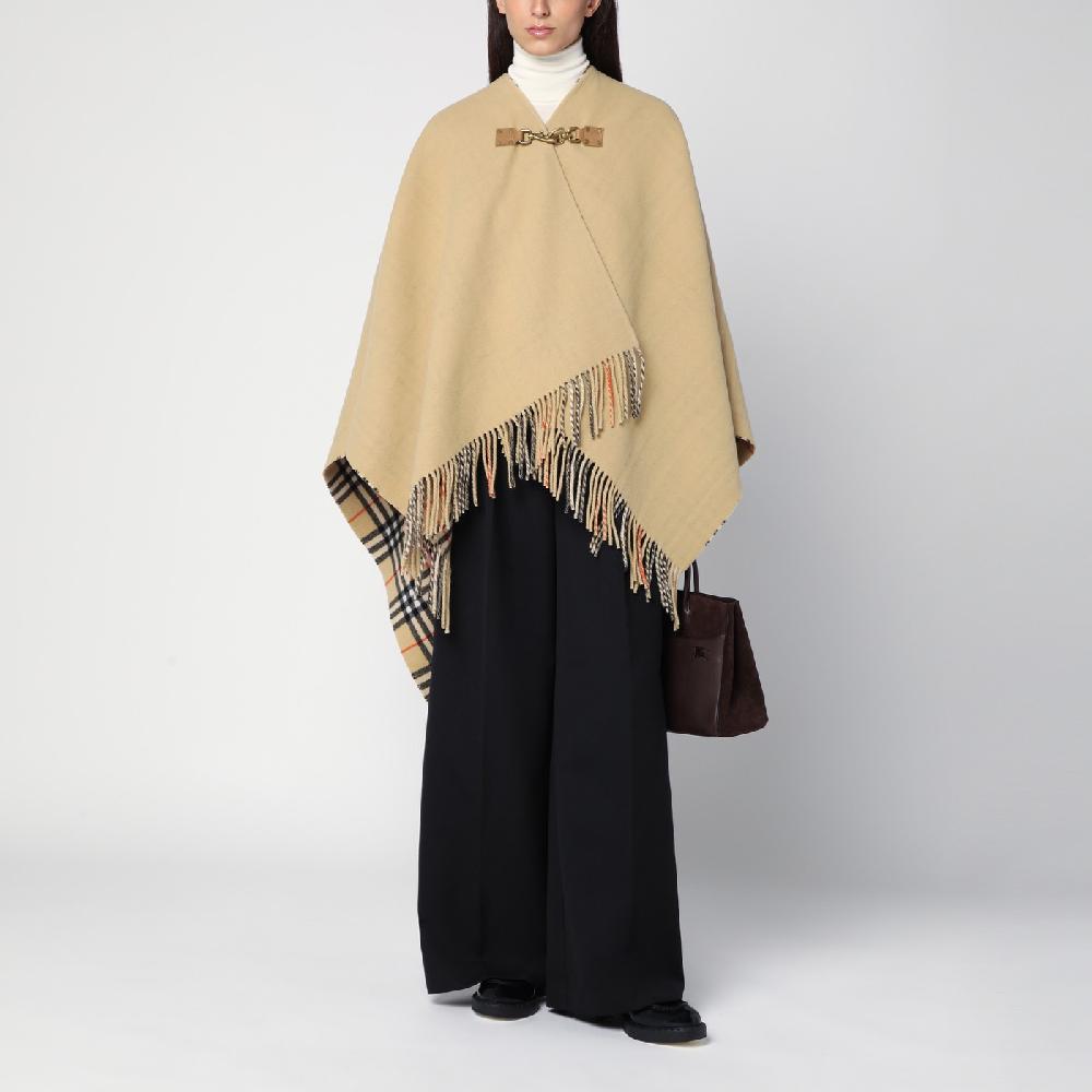 Burberry Mantella motivo Check in lana Solo un giorno rimasto