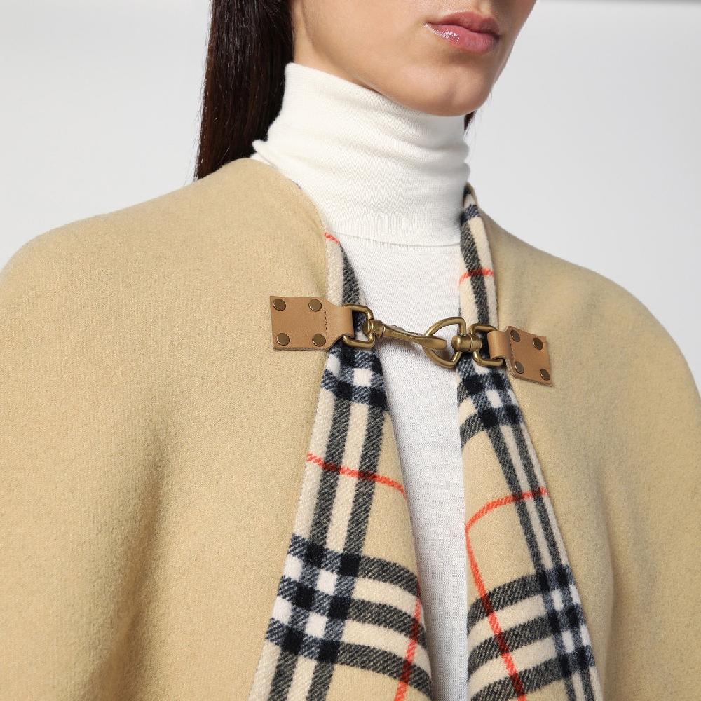 Burberry Mantella motivo Check in lana Solo un giorno rimasto