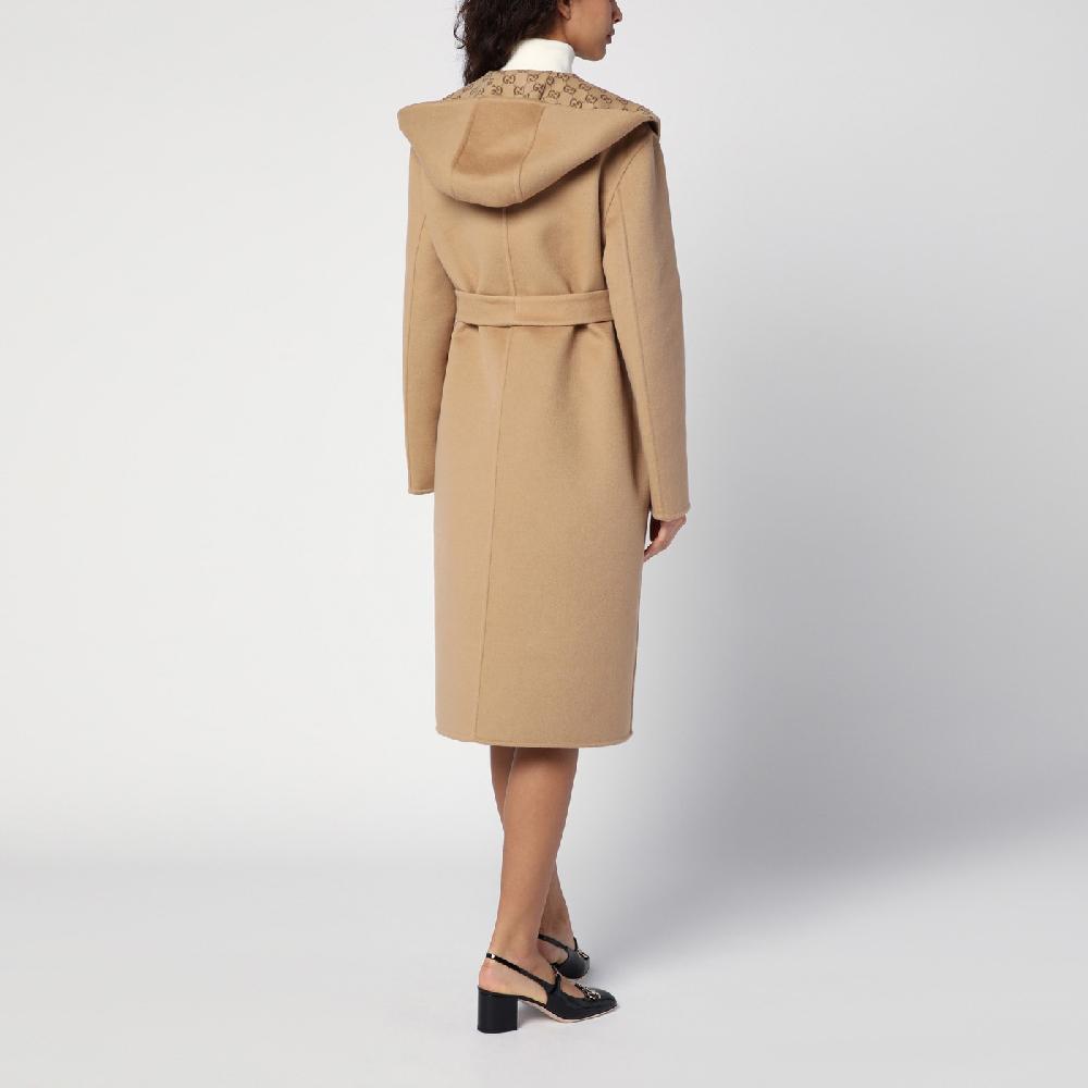 GUCCI Cappotto con cintura reversibile beige Trasporto libero internazionale