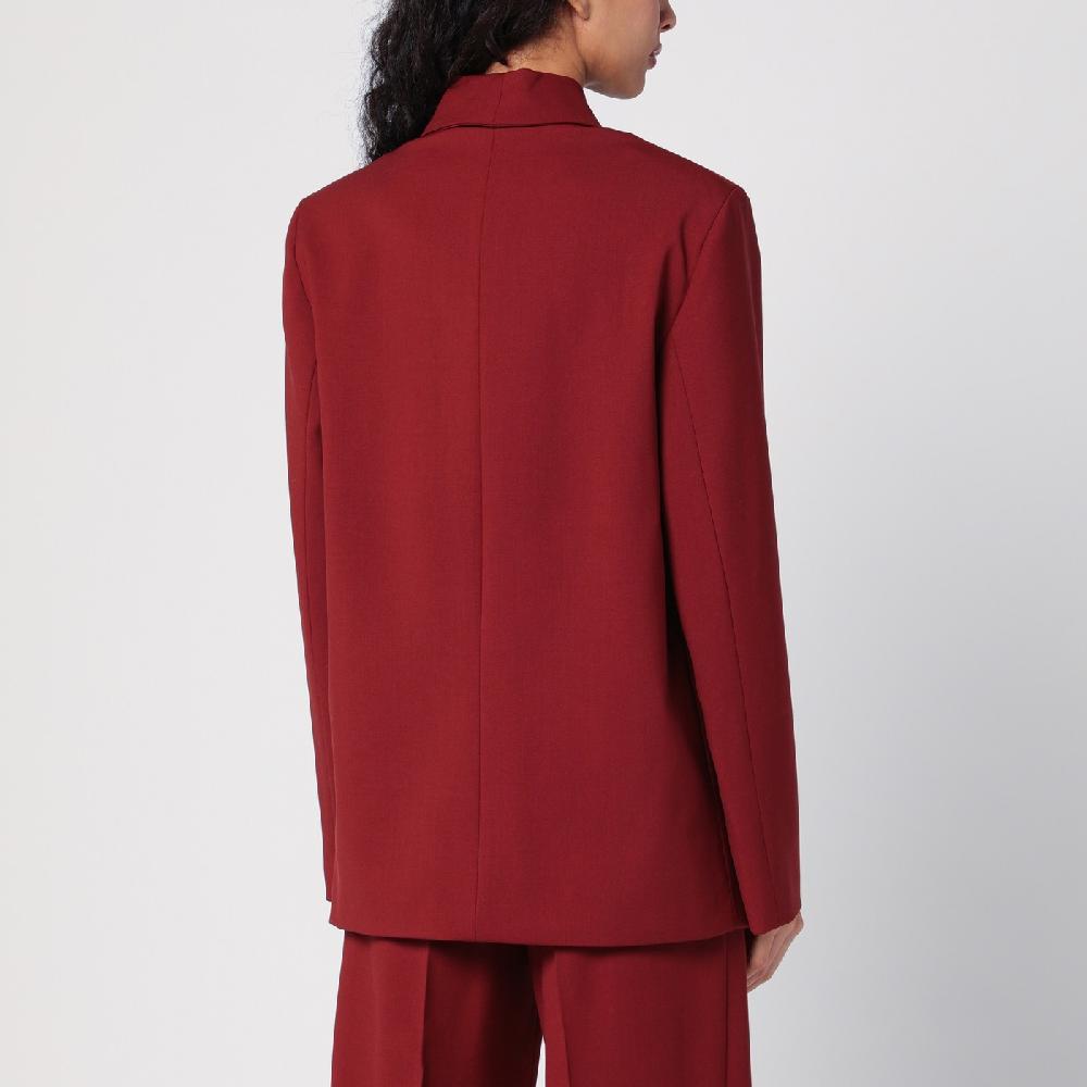 Loulou Studio Giacca doppiopetto bordeaux in lana Vendita