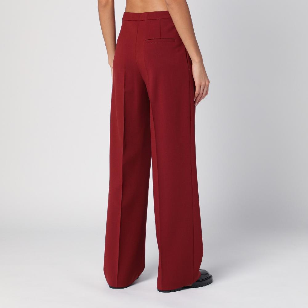Loulou Studio Pantalone a palazzo in lana bordeaux Promozione