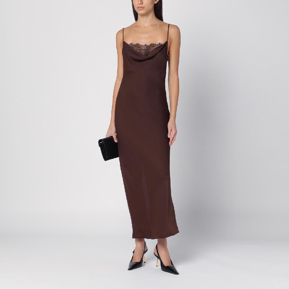 ROTATE Birger Christensen Abito con spalline marrone Negozi Online