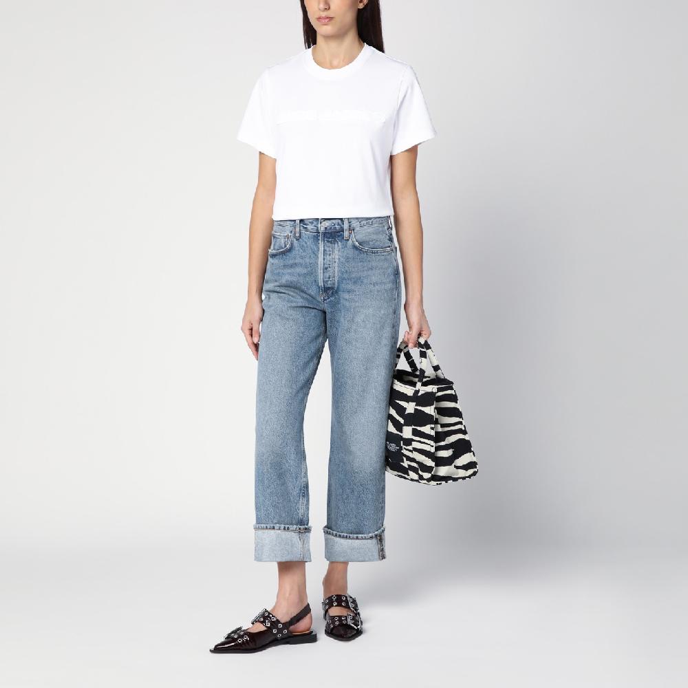 AGOLDE Jeans Fran azzurro in denim organico con risvolto Promozione Limitata