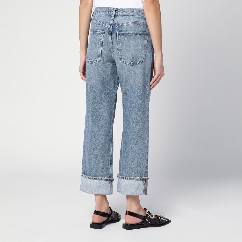 AGOLDE Jeans Fran azzurro in denim organico con risvolto Promozione Limitata