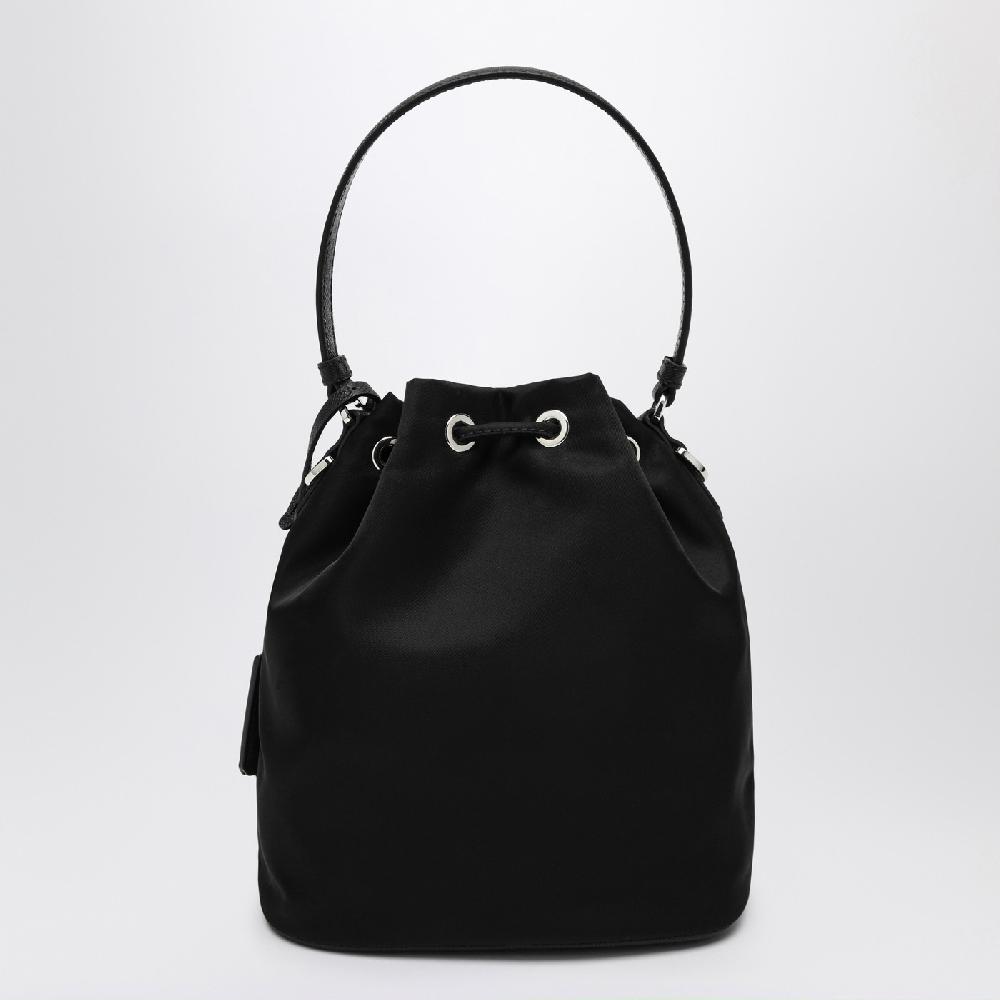 Prada Mini borsa nera in Re-Nylon con ricami Sconto
