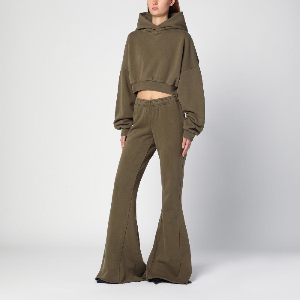 Entire Studios Felpa cropped verde militare in cotone organico Vendita Calda