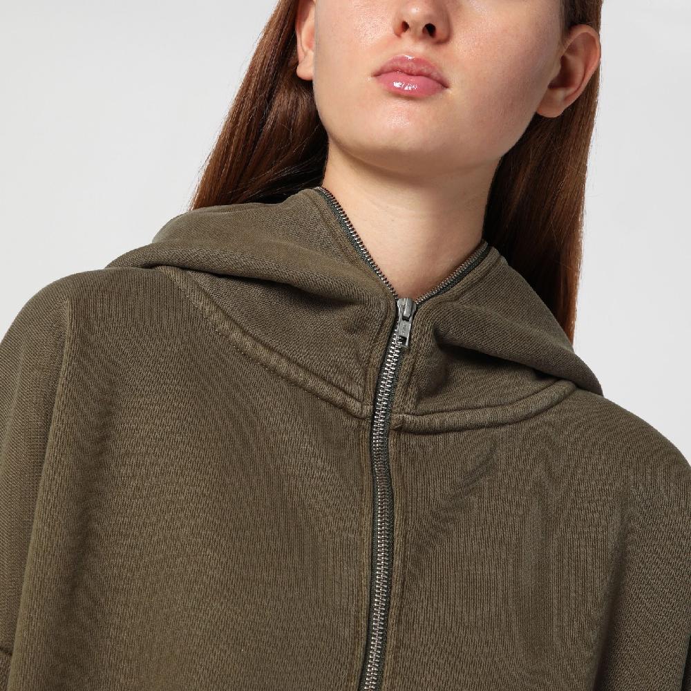 Entire Studios Felpa cropped verde militare in cotone organico Negozio