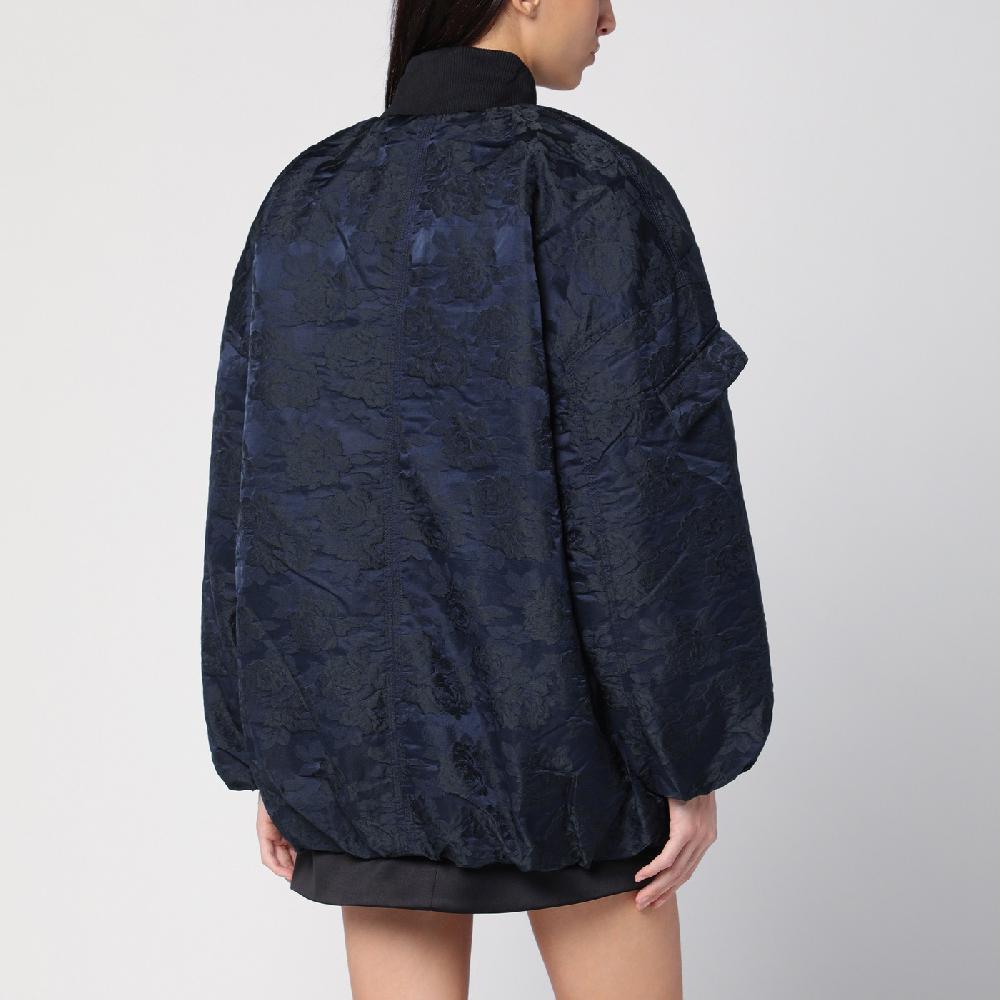 Ganni Bomber blu navy con zip Negozio online di fabbrica