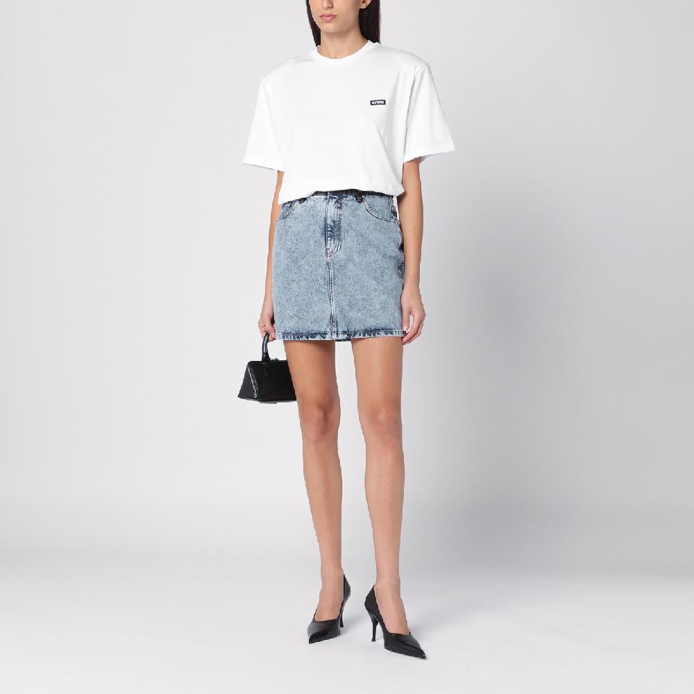 ROTATE Birger Christensen T-shirt bianca in cotone organico Comprare a buon mercato