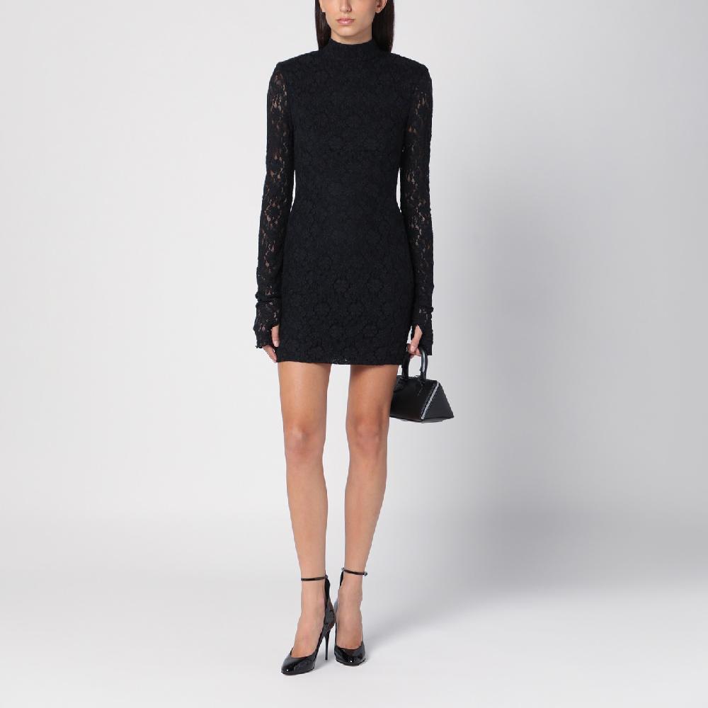 ROTATE Birger Christensen Mini abito nero in pizzo Vendite stagionali