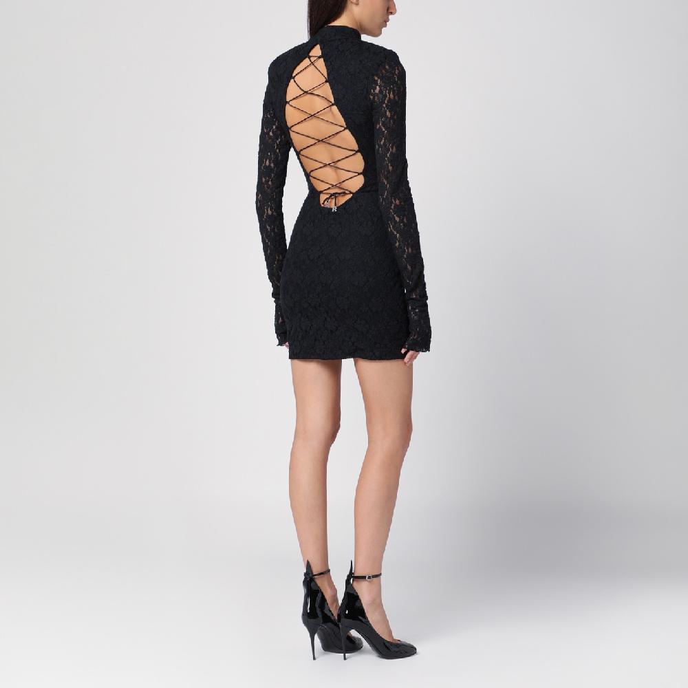 ROTATE Birger Christensen Mini abito nero in pizzo Vendite stagionali