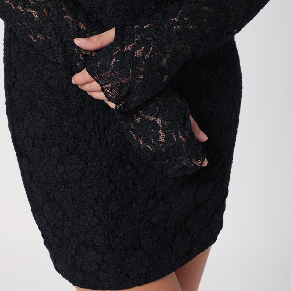 ROTATE Birger Christensen Mini abito nero in pizzo Vendite stagionali