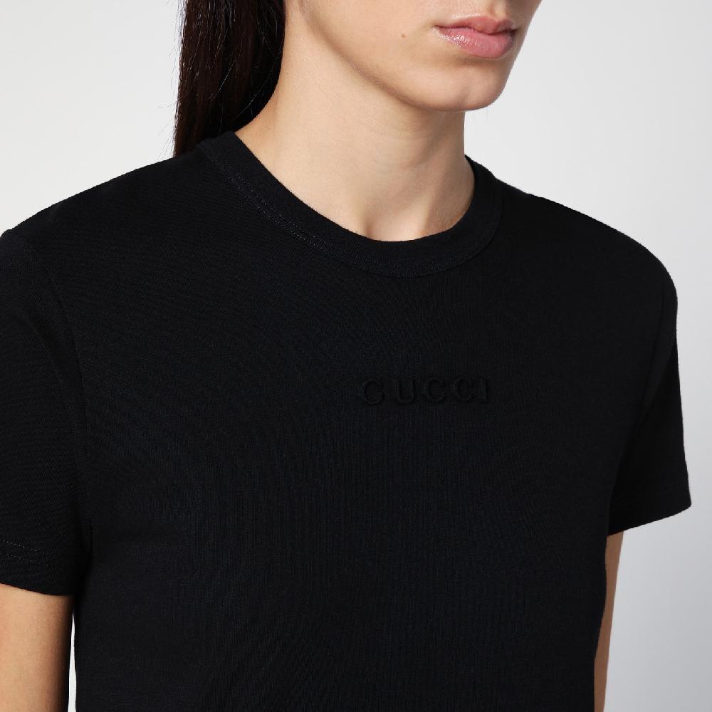 GUCCI T-shirt nera in cotone Offerta Anniversario
