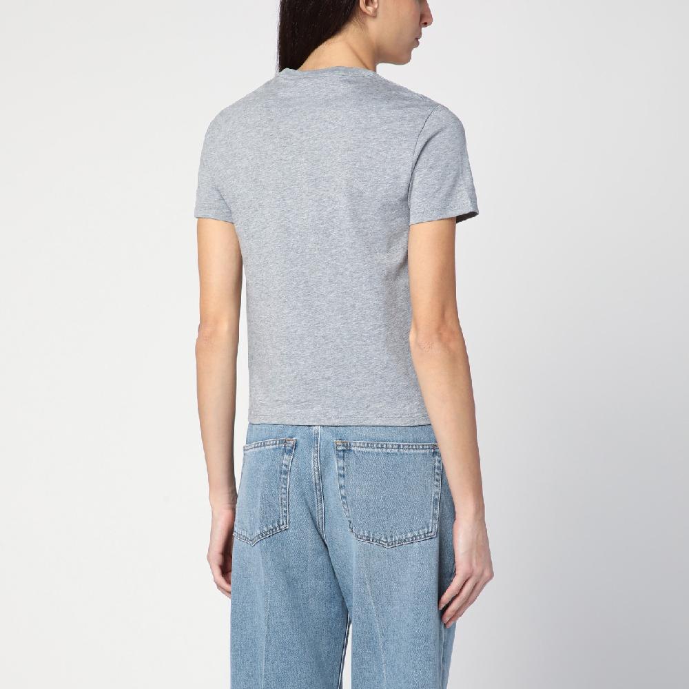 GUCCI T-shirt grigia mélange in cotone Vendita calda