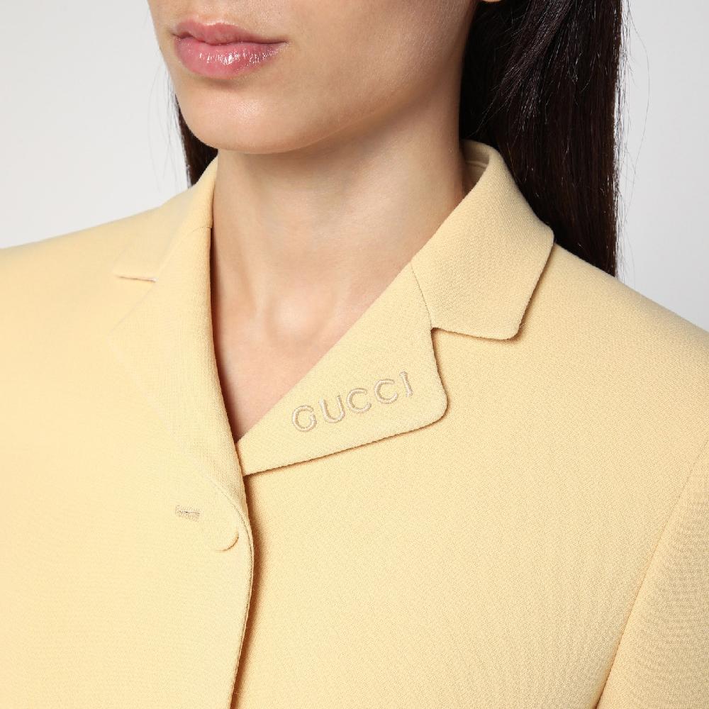 GUCCI Giacca color crema in crêpe di lana Latest fashion
