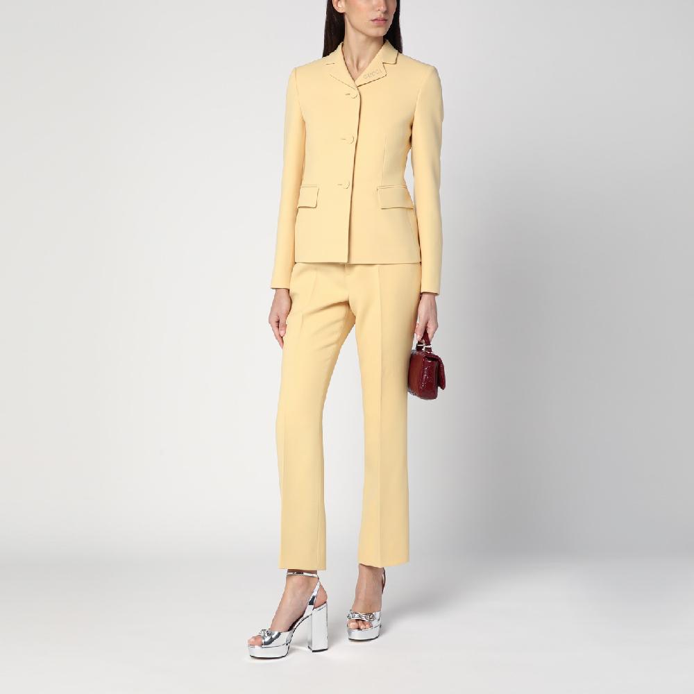 GUCCI Pantalone color crema in crêpe di lana Online Outlet