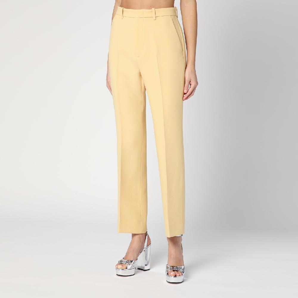GUCCI Pantalone color crema in crêpe di lana Online Outlet