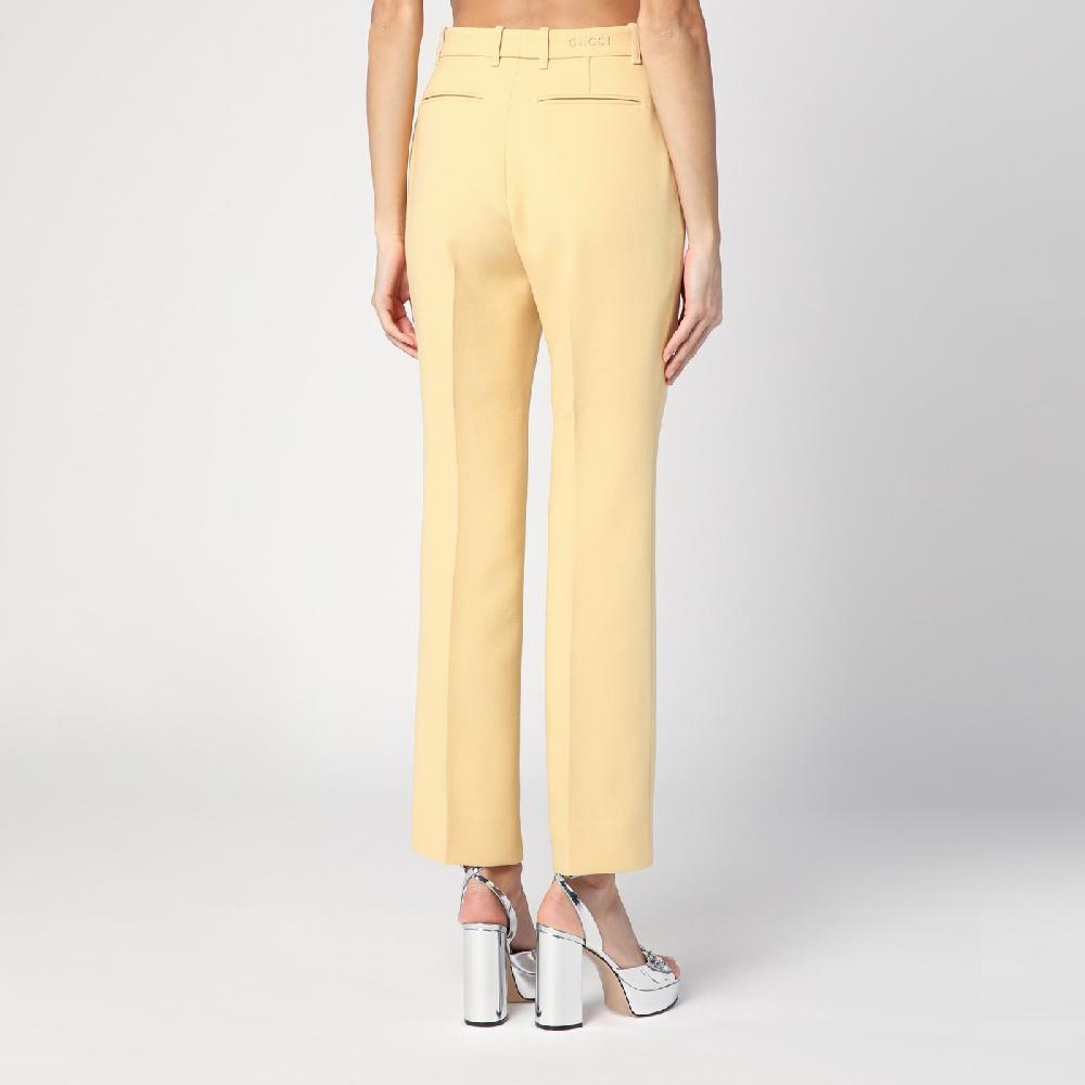 GUCCI Pantalone color crema in crêpe di lana Online Outlet