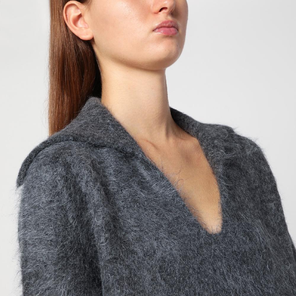 Loulou Studio Maglione grigio in misto alpaca Grandi sconti