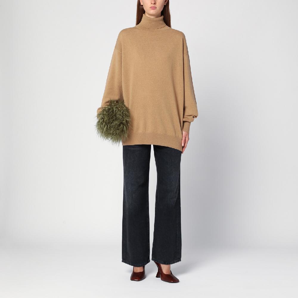 Dries Van Noten Maglione dolcevita beige in cashmere Bestseller