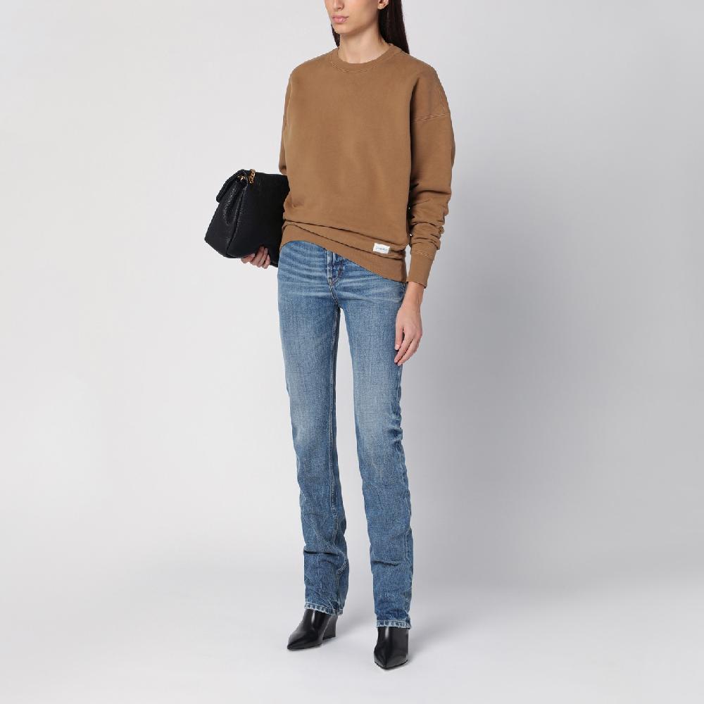 Saint Laurent Felpa color caramello in cotone felpato Sconti VIP