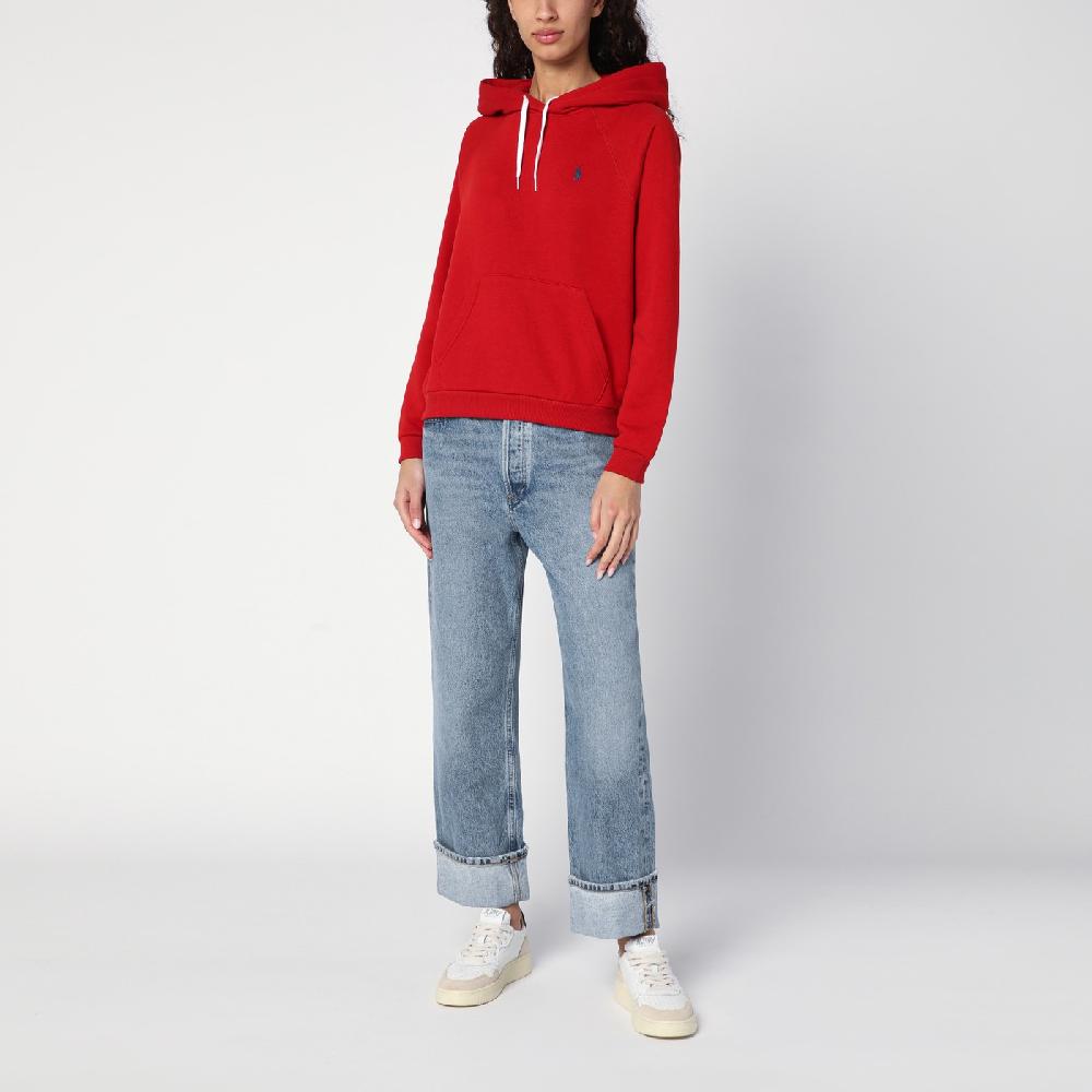 Polo Ralph Lauren Felpa rossa in cotone felpato Ritorno libero