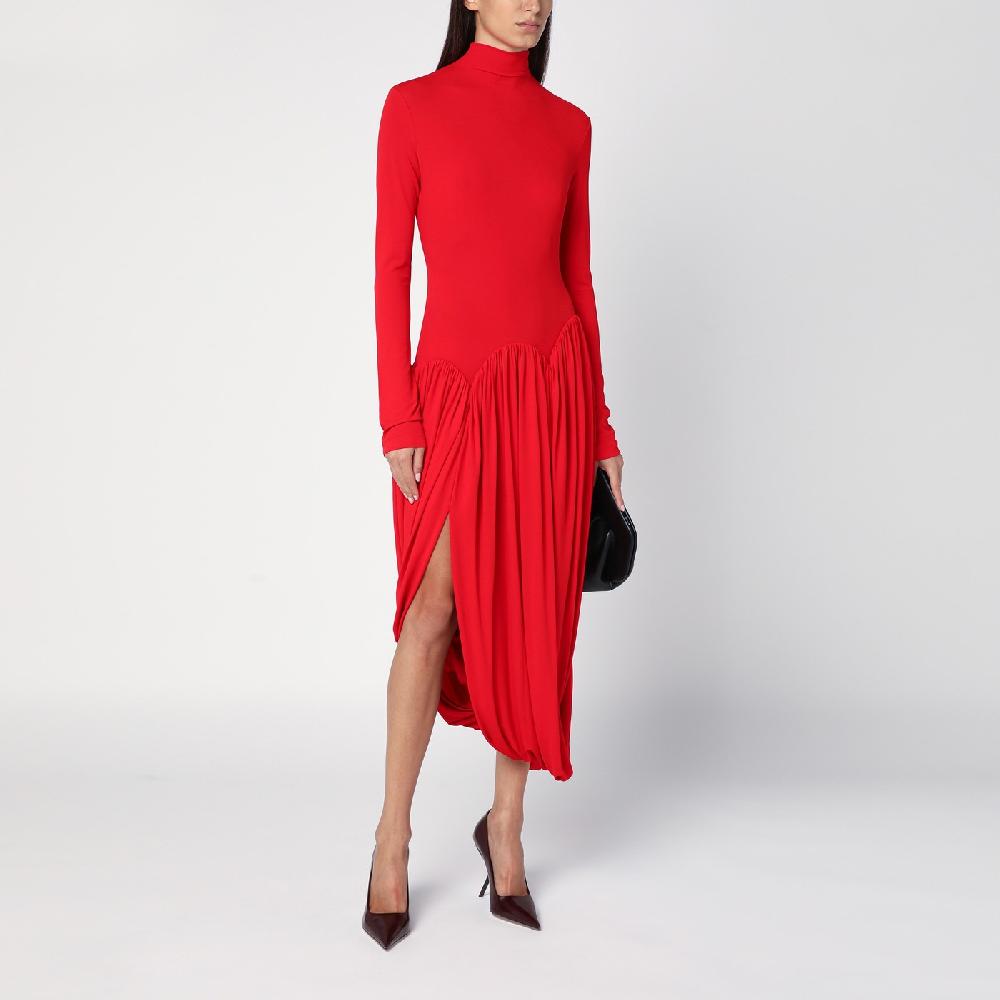 Ferragamo Abito rosso con gonna a tulipano Rilascio limitato