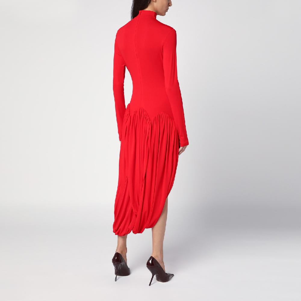 Ferragamo Abito rosso con gonna a tulipano Rilascio limitato