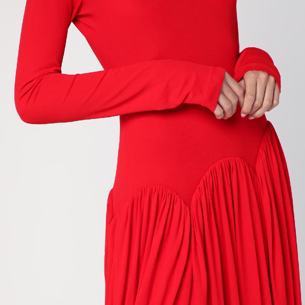 Ferragamo Abito rosso con gonna a tulipano Rilascio limitato